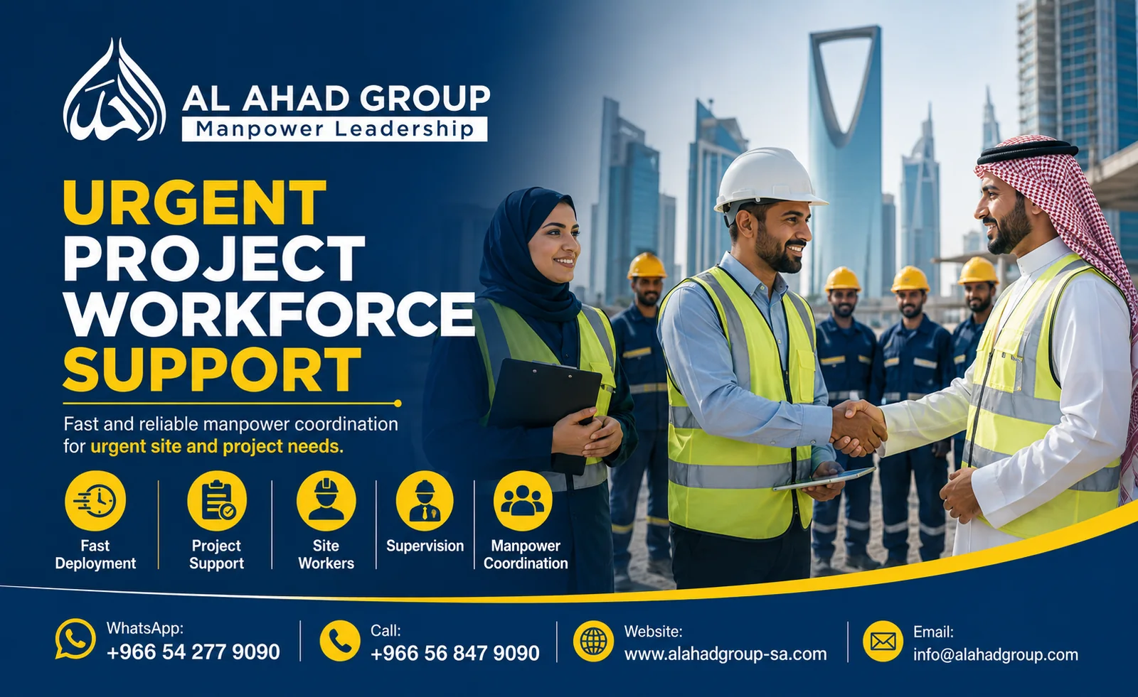 AL AHAD GROUP shift and site-readiness planning team supporting employers in Abha, Saudi Arabia